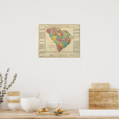 Kaart van South Carolina Poster (Keuken)