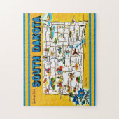 Kaart van South Dakota 11x14 legpuzzel (Verticaal)