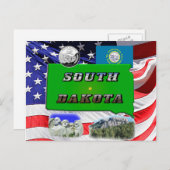 Kaart van South Dakota, Fototekst, Faux Quarter & (Voorkant / Achterkant)