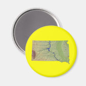Kaart van South Dakota Magnet (Voorkant / Achterkant)