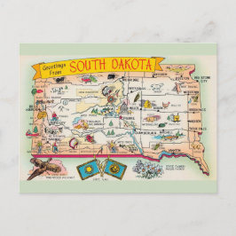Kaart van South Dakota met groet