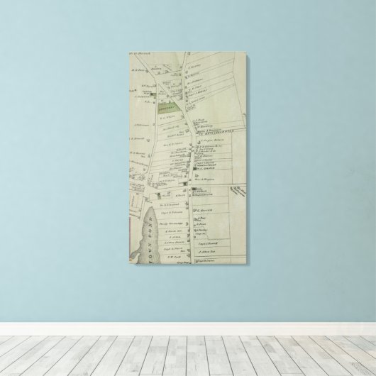  kaart van Southampton New York (1873) Canvas Afdruk (Insitu (Houten vloer))