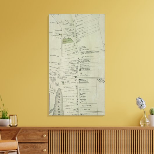  kaart van Southampton New York (1873) Canvas Afdruk (Insitu (Woonkamer))