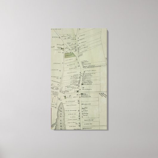  kaart van Southampton New York (1873) Canvas Afdruk (Voorkant)