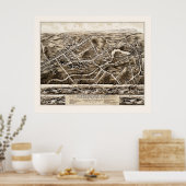  kaart van Southington, Connecticut uit 1878 Poster (Keuken)