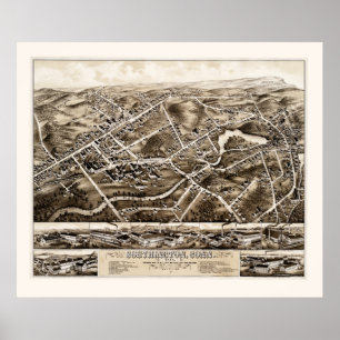  kaart van Southington, Connecticut uit 1878 Poster