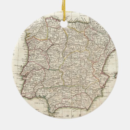  kaart van Spanje (1775) Keramisch Ornament (Achterkant)