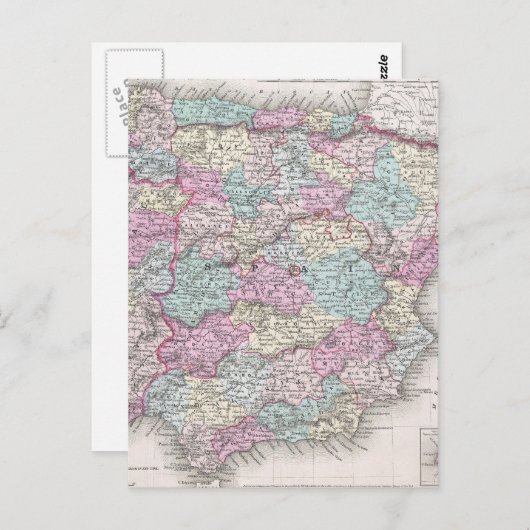 kaart van Spanje (1855) (Voorkant / Achterkant)