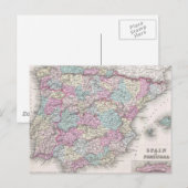  kaart van Spanje (1855) (Voorkant / Achterkant)