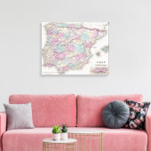  kaart van Spanje (1855) Canvas Afdruk (Insitu (Woonkamer))