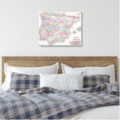  kaart van Spanje (1855) Canvas Afdruk (Insitu (Slaapkamer))