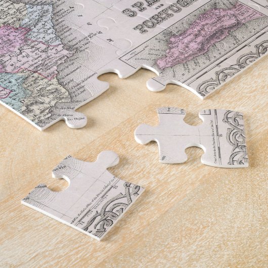 kaart van Spanje (1855) Legpuzzel (Zijkant)