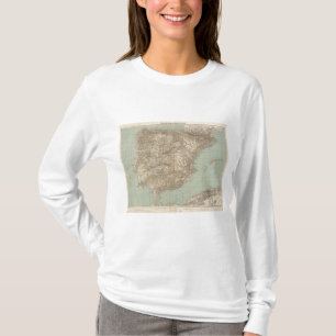 Kaart van Spanje en Portugal Atlas T-shirt