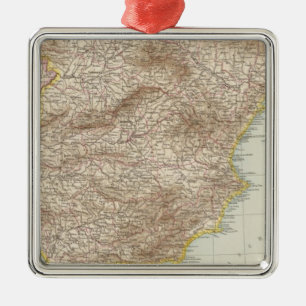 Kaart van Spanje en Portugal Metalen Ornament