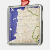 Kaart van Spanje en Portugal, van "Geographia" Metalen Ornament (Links)