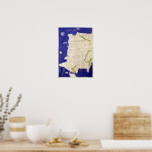 Kaart van Spanje en Portugal, van "Geographia" Poster (Keuken)