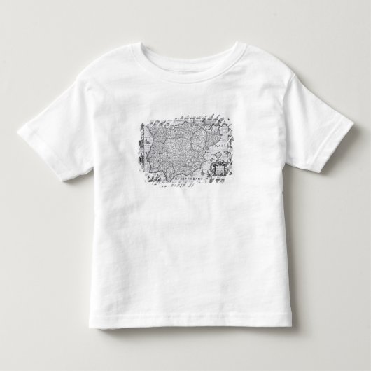 Kaart van Spanje Kinder Shirts (Voorkant)