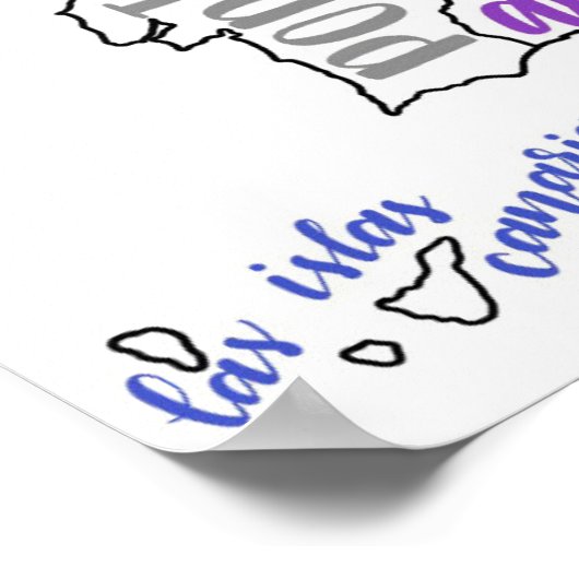 Kaart van Spanje Poster (Hoek)