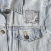 Kaart van Spanje Vierkante Button 5,1 Cm (In situ)