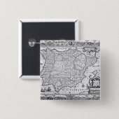 Kaart van Spanje Vierkante Button 5,1 Cm (Voorkant /achterkant)