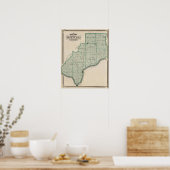 Kaart van Spencer County Poster (Keuken)