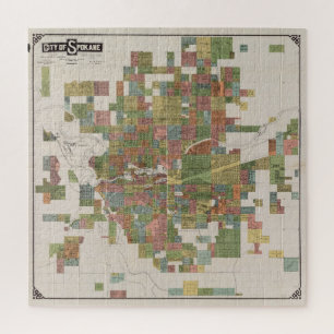 kaart van Spokane WA (1910) Legpuzzel