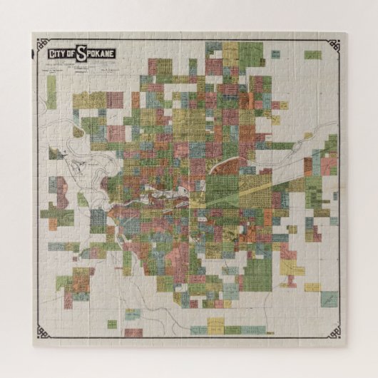 kaart van Spokane WA (1910) Legpuzzel (Verticaal)