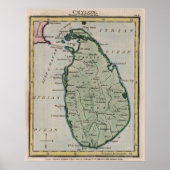 kaart van Sri Lanka (1801) Poster (Voorkant)