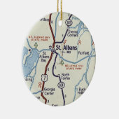  kaart van St. Albans Vermont Keramisch Ornament (Rechts)
