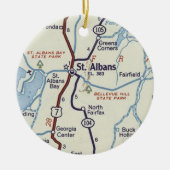  kaart van St. Albans Vermont Keramisch Ornament (Voorkant)