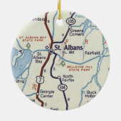  kaart van St. Albans Vermont Keramisch Ornament (Achterkant)