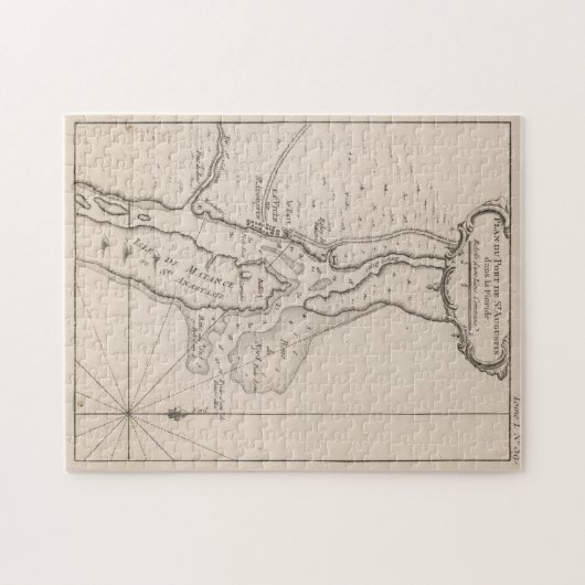 kaart van St. Augustine FL (1764) Legpuzzel (Horizontaal)
