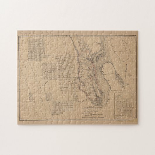  kaart van St. Augustine FL (1888) Legpuzzel (Horizontaal)