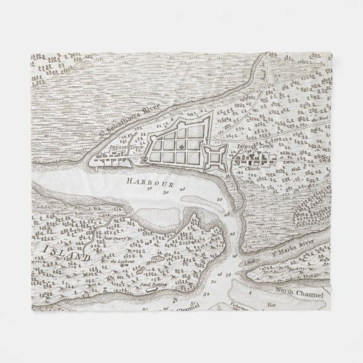  kaart van St. Augustine Florida (1763) Fleece Deken (Voorkant (Horizontaal))