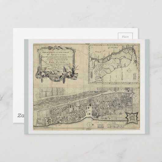 Kaart van St. Augustine Florida (1764) (Voorkant / Achterkant)