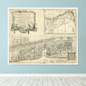 Kaart van St. Augustine Florida (1764) Canvas Afdruk (Insitu (Houten vloer))