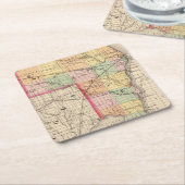 Kaart van St Clair County, Michigan Kartonnen Onderzetters (Schuin)