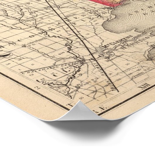 Kaart van St Clair County, Michigan Poster (Hoek)