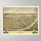  kaart van St. Cloud MN (1869) Poster (Voorkant)