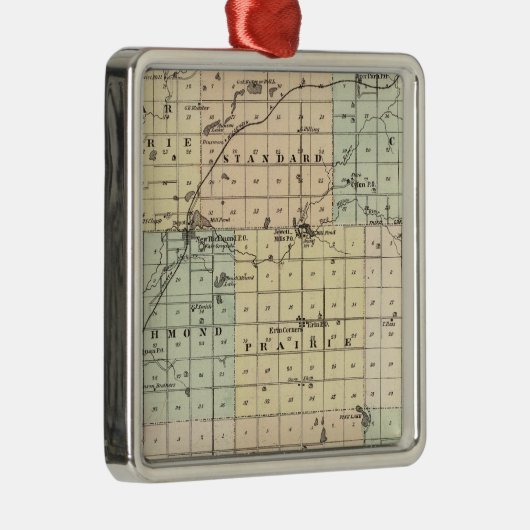 Kaart van St. Croix County Metalen Ornament (Rechts)