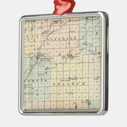 Kaart van St. Croix County Metalen Ornament (Links)