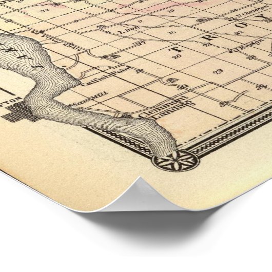 Kaart van St. Croix County Poster (Hoek)