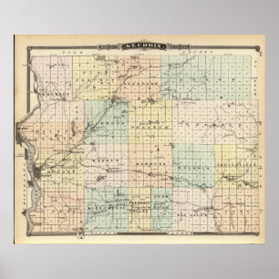 Kaart van St. Croix County Poster