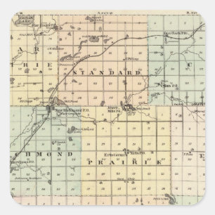 Kaart van St. Croix County Vierkante Sticker