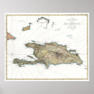  kaart van St. Domingue (1802) Poster