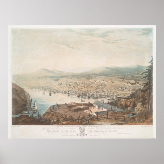 kaart van St Johns Newfoundland (1831) Poster (Voorkant)