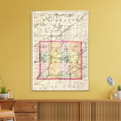 Kaart van St Joseph County, Michigan Canvas Afdruk (Insitu (Woonkamer))