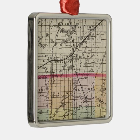 Kaart van St Joseph County, Michigan Metalen Ornament (Rechts)