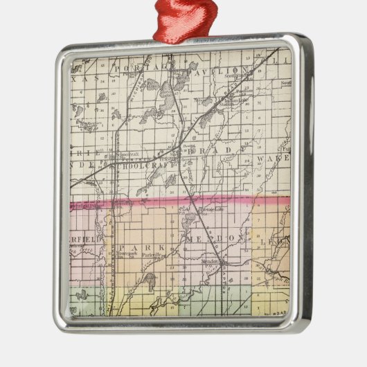 Kaart van St Joseph County, Michigan Metalen Ornament (Links)