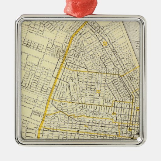 Kaart van St. Louis City Metalen Ornament (Voorkant)